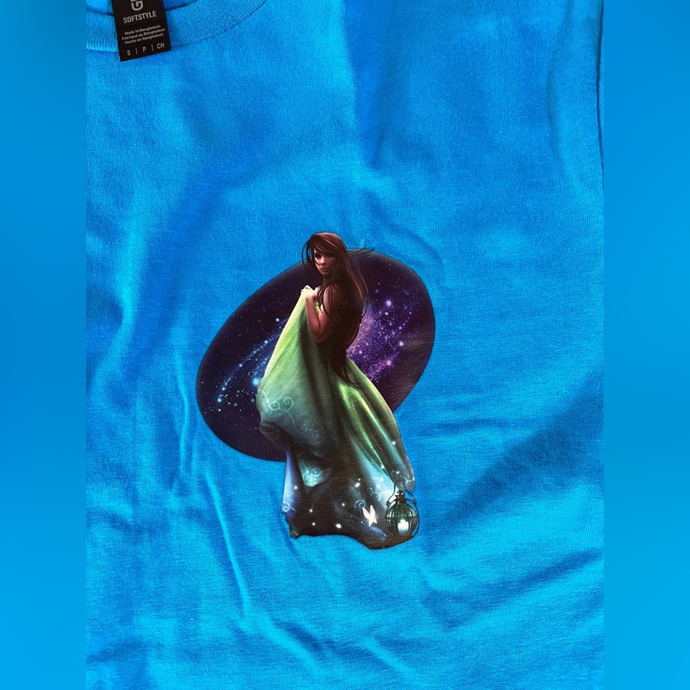 NEW Bella & Canvas Ladies Aura Girl Sapphire Blue Tee